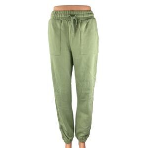 Dam Sel Women's Green Drawstring High Rise Athletic Jogger Sweat Pants Size S